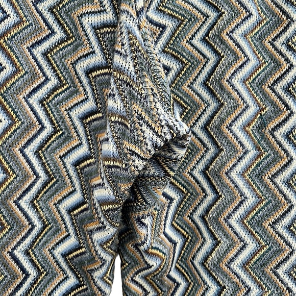 SWEET PEA BY STACY FRATI CHEVRON KNIT BOHEMIAN WIDE FLARE BOTTOM LEG PANTS - Picture 9 of 9